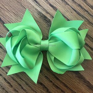 Apple Green 5" Deluxe Bow  (2)  4B2227   Handmade NWT Boutique